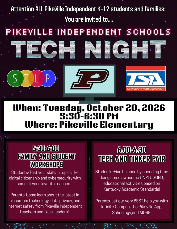 Tech Night on Tuesday, October 20 from 5:30–6:30