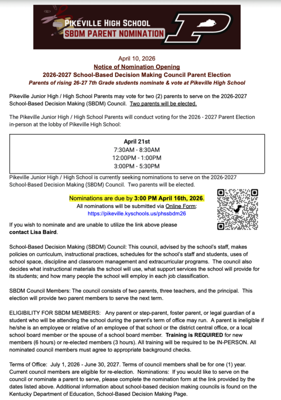 PHS SBDM Nominations