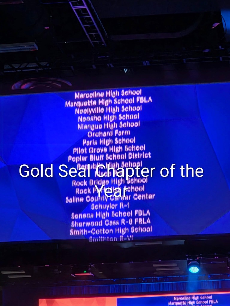 Pilot Grove FBLA Chapter honored as Gold Chapter of the year!