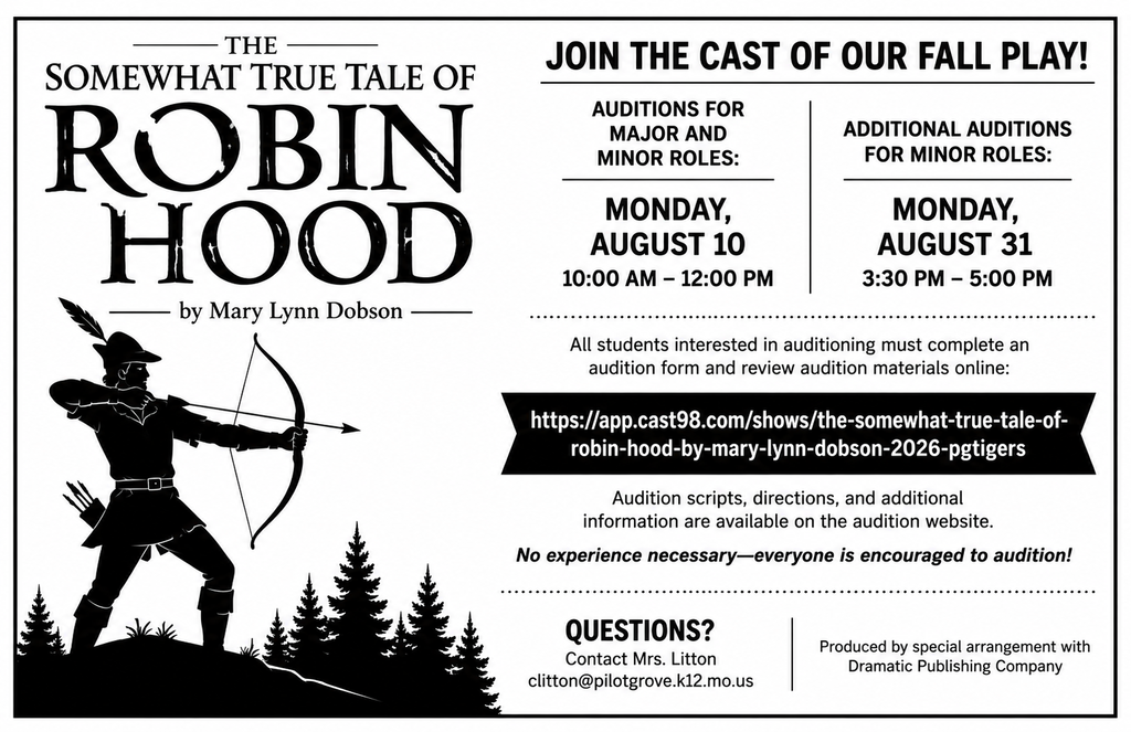 Fall Play Audition Details flyer