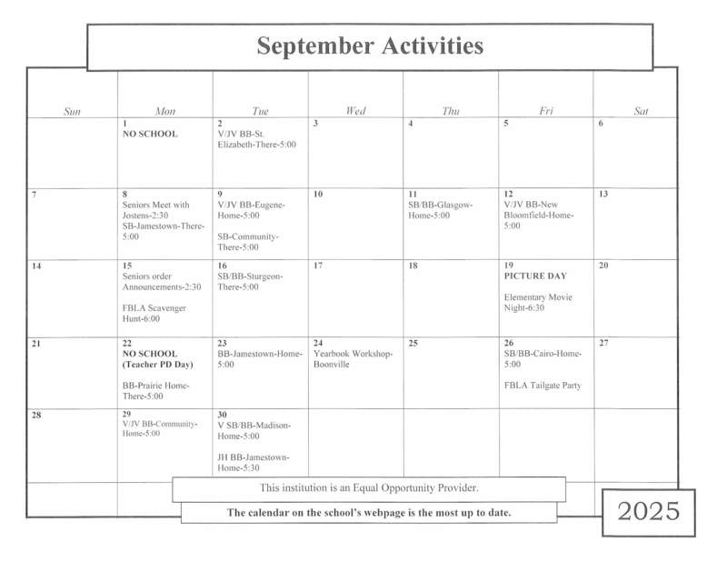 September activities
