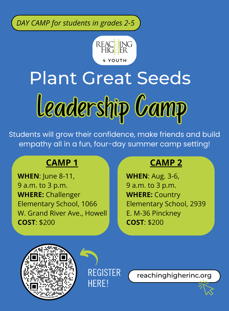 Flyer for Plant Great Seeds Day Camp