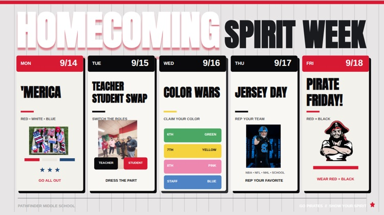 Spirit Week Schedule 