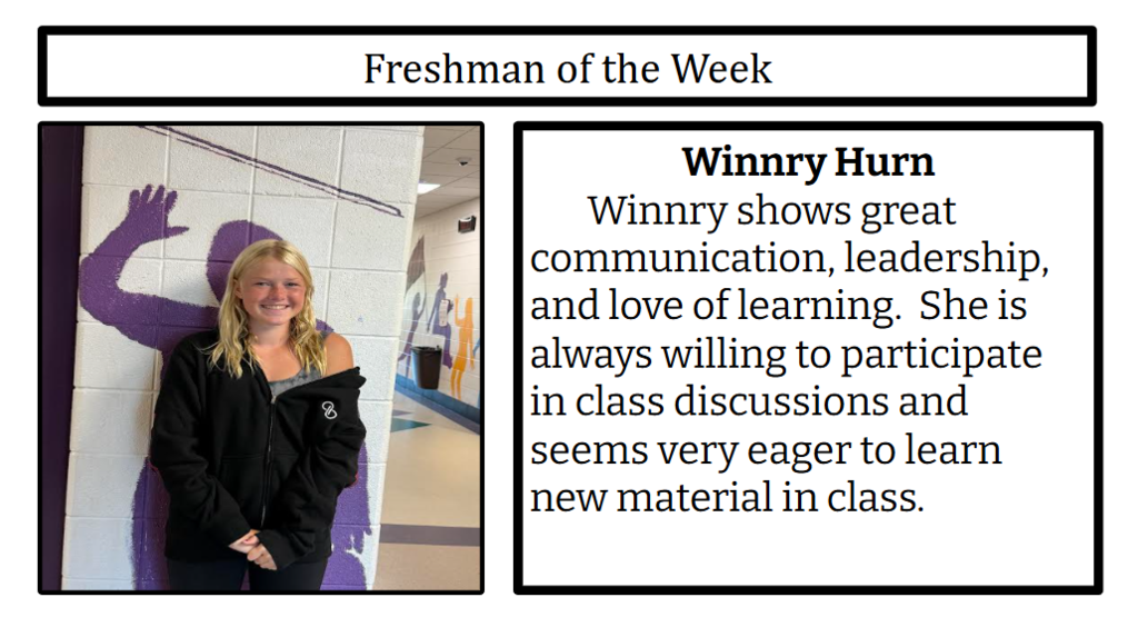 freshman of the week