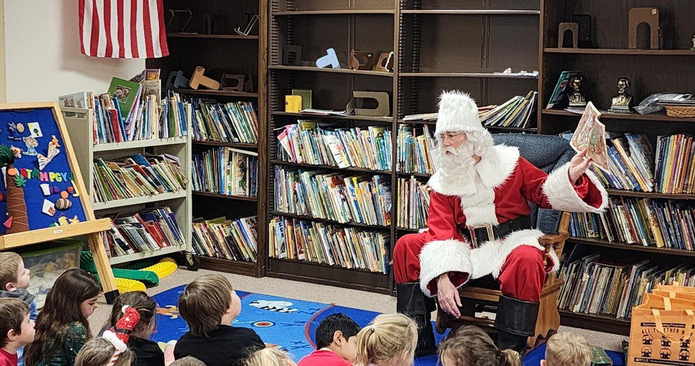 Santa Reading a Book