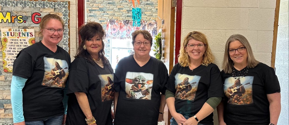 Mrs. Dwyer, Mrs. G., Mrs. Cindy, Mrs. Rifenbark, Ms. Kristy
