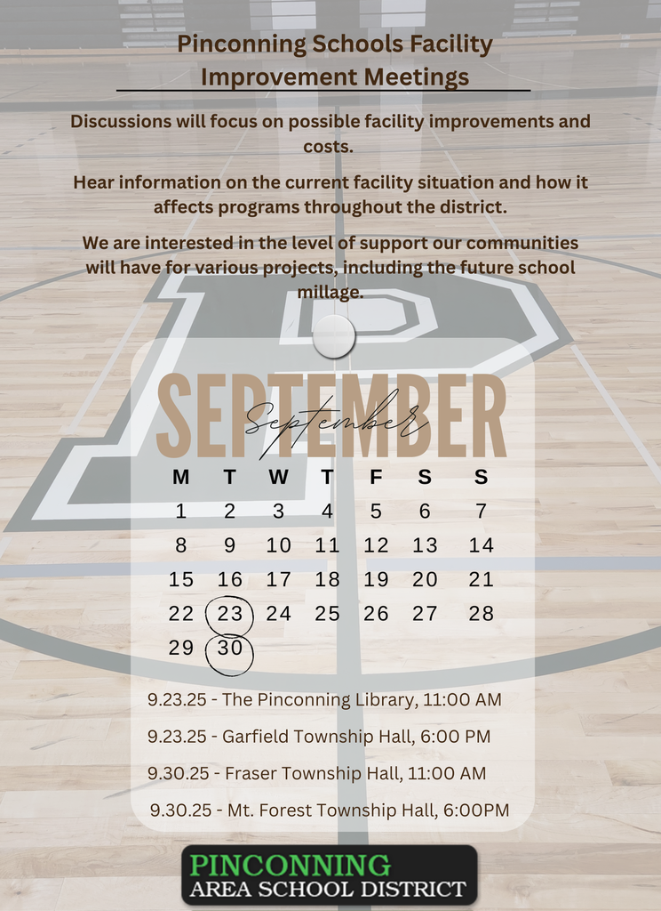 Calendar of September with dates for meetings throughout the district.