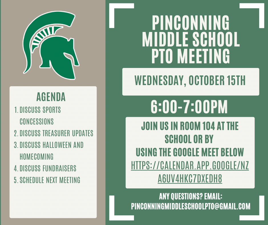 October 15th PTO meeting information