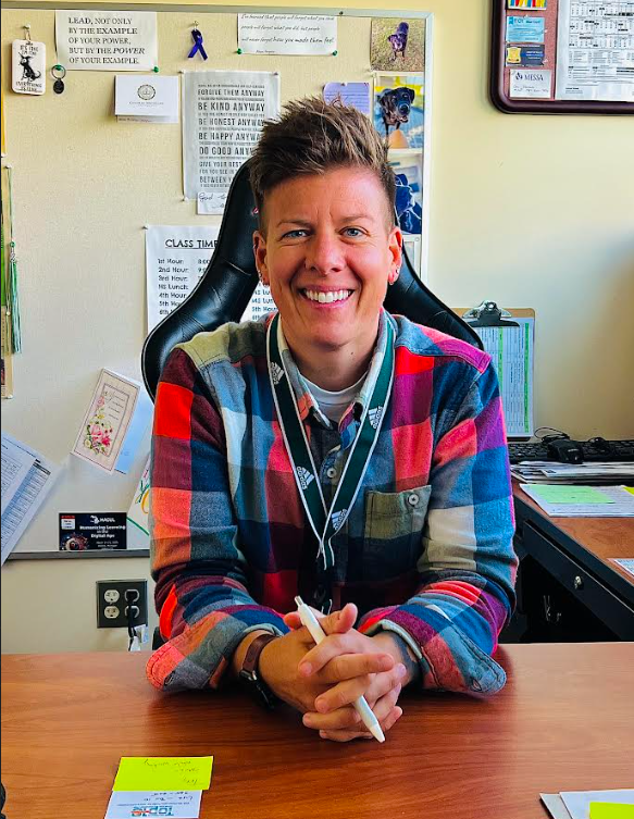 Dr. Sarah Braun at her desk