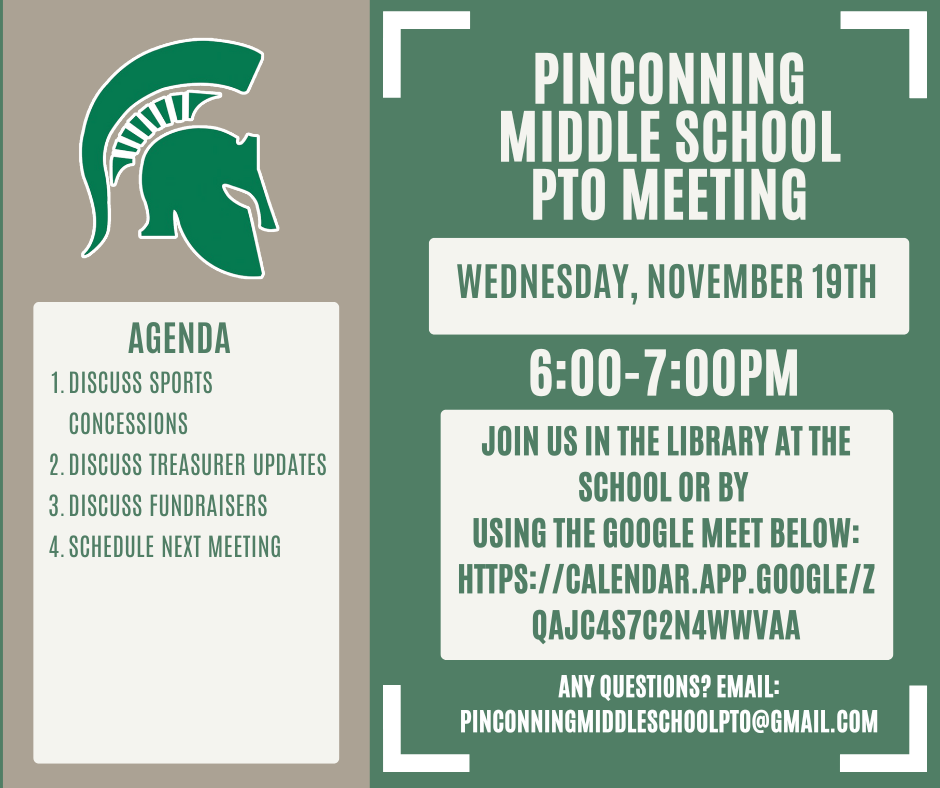 Pinconning Middle School PTO meeting