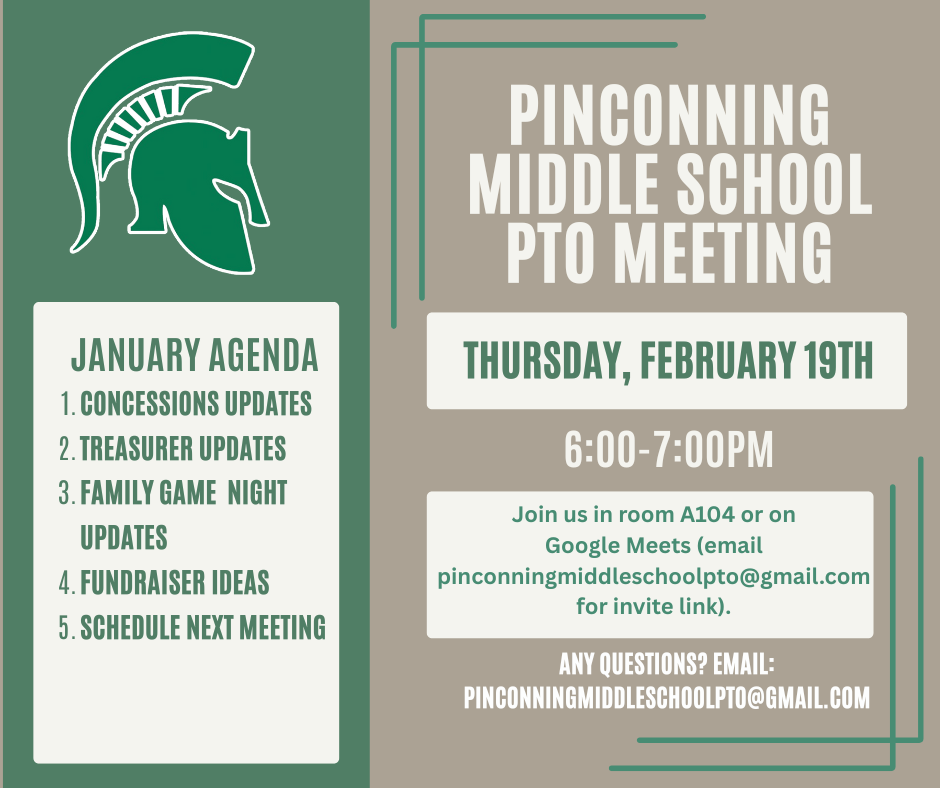 February 19th PTO meeting information
