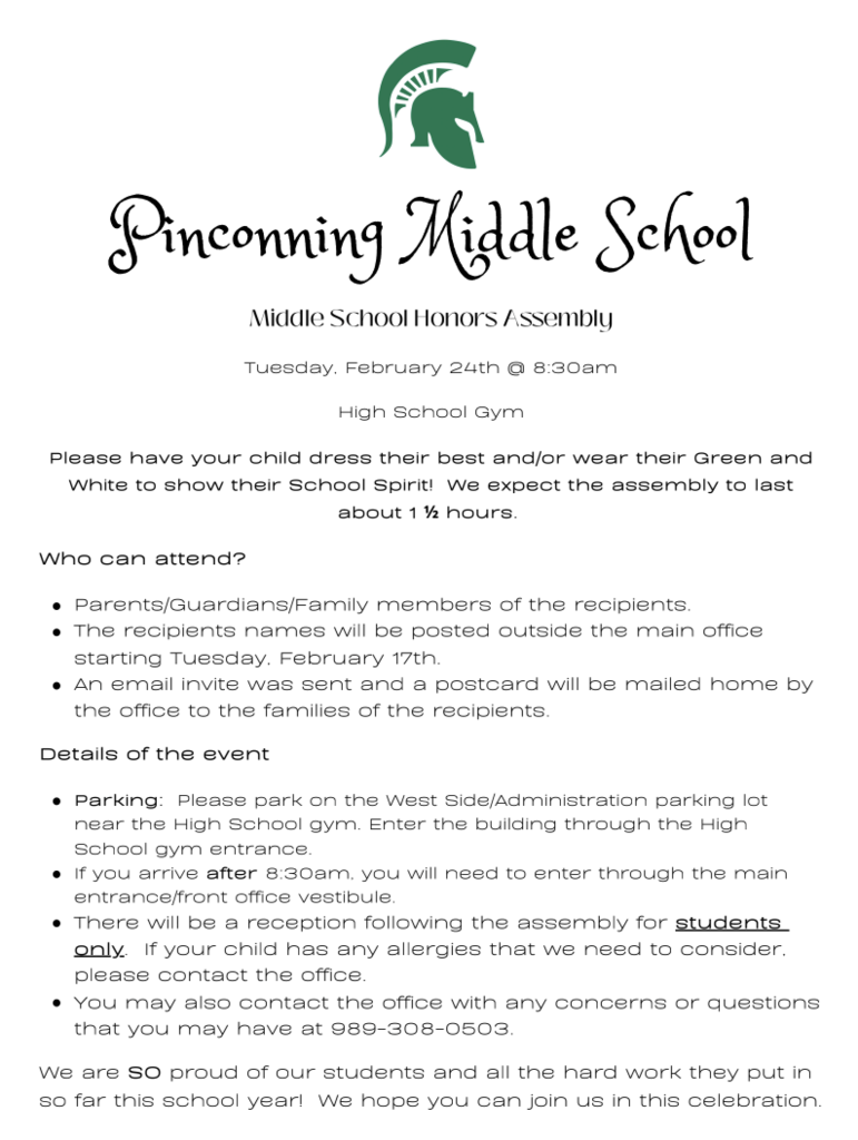 Honors Assembly Flyer