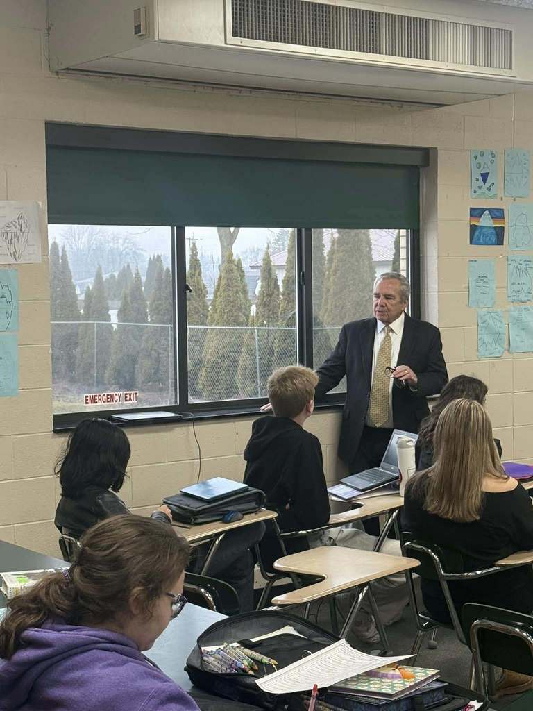Judge Sheeran in a clasroom.