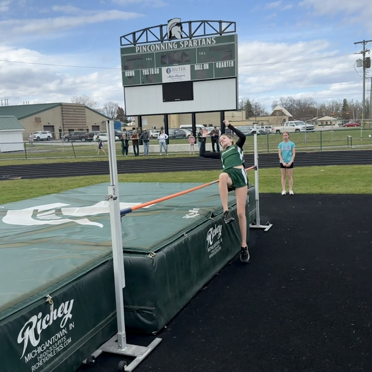 Student in high jump
