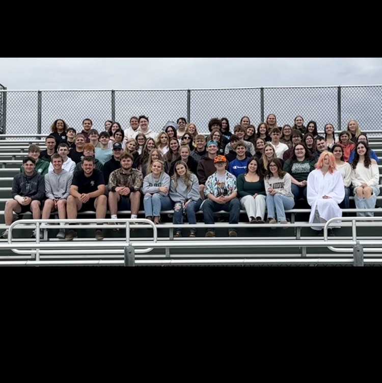 All seniors in bleachers