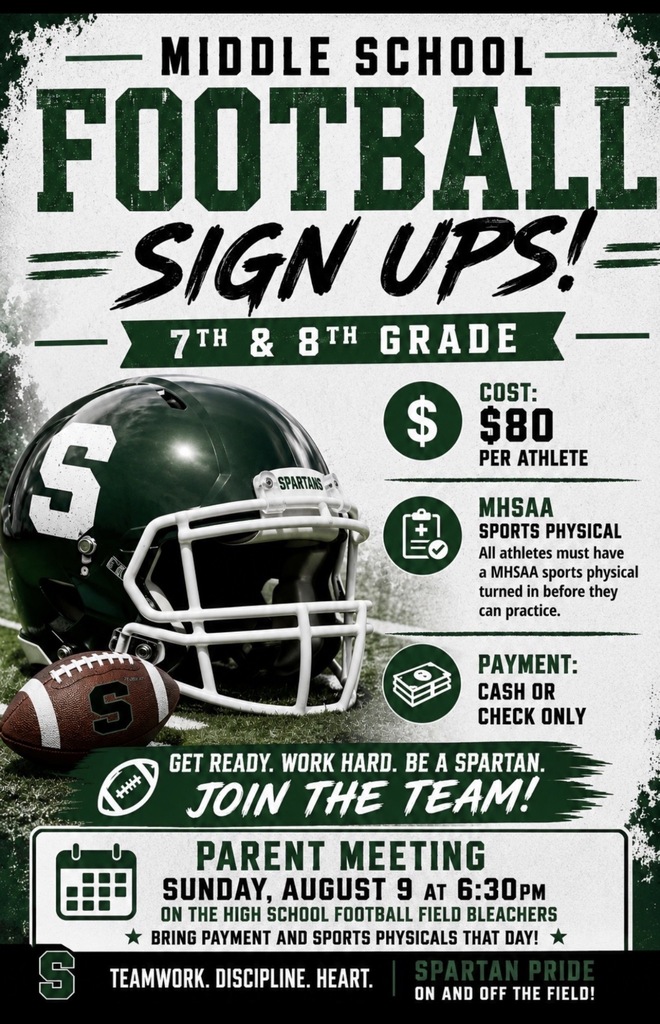 Information for middle school football sign ups