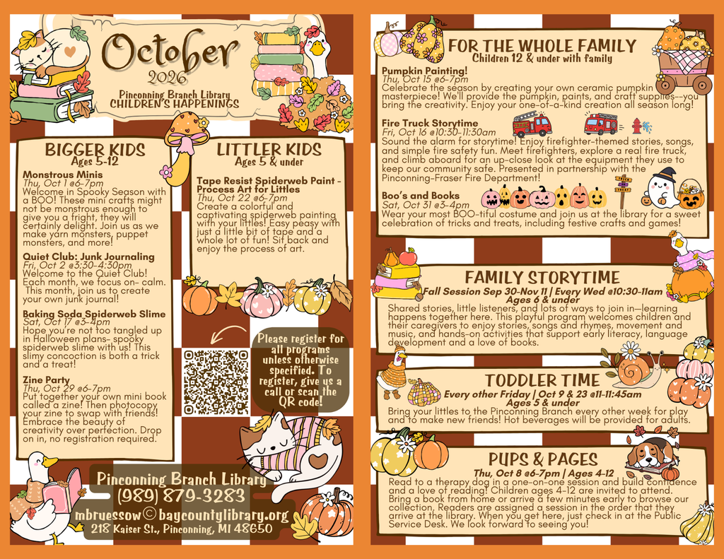 Flyer for Library's October Events
