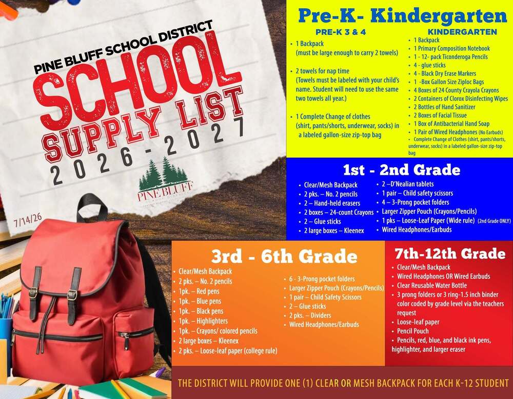 2026-2027 School Supply List