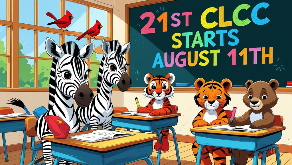 zebra with tiger, bear and cardinal