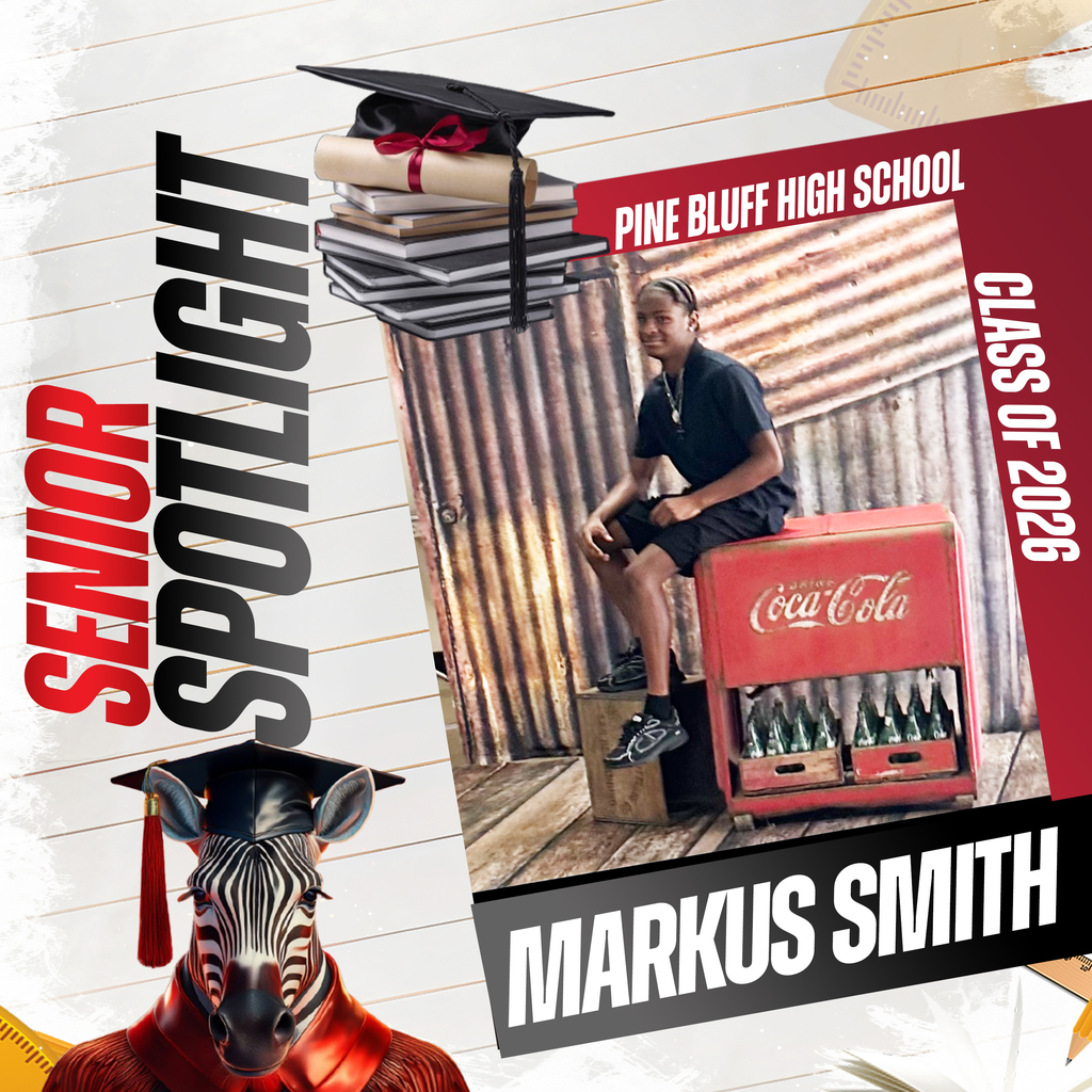 Highlight of a student sitting on a red Coca-Cola cooler, with a graduation cap, books, and text.