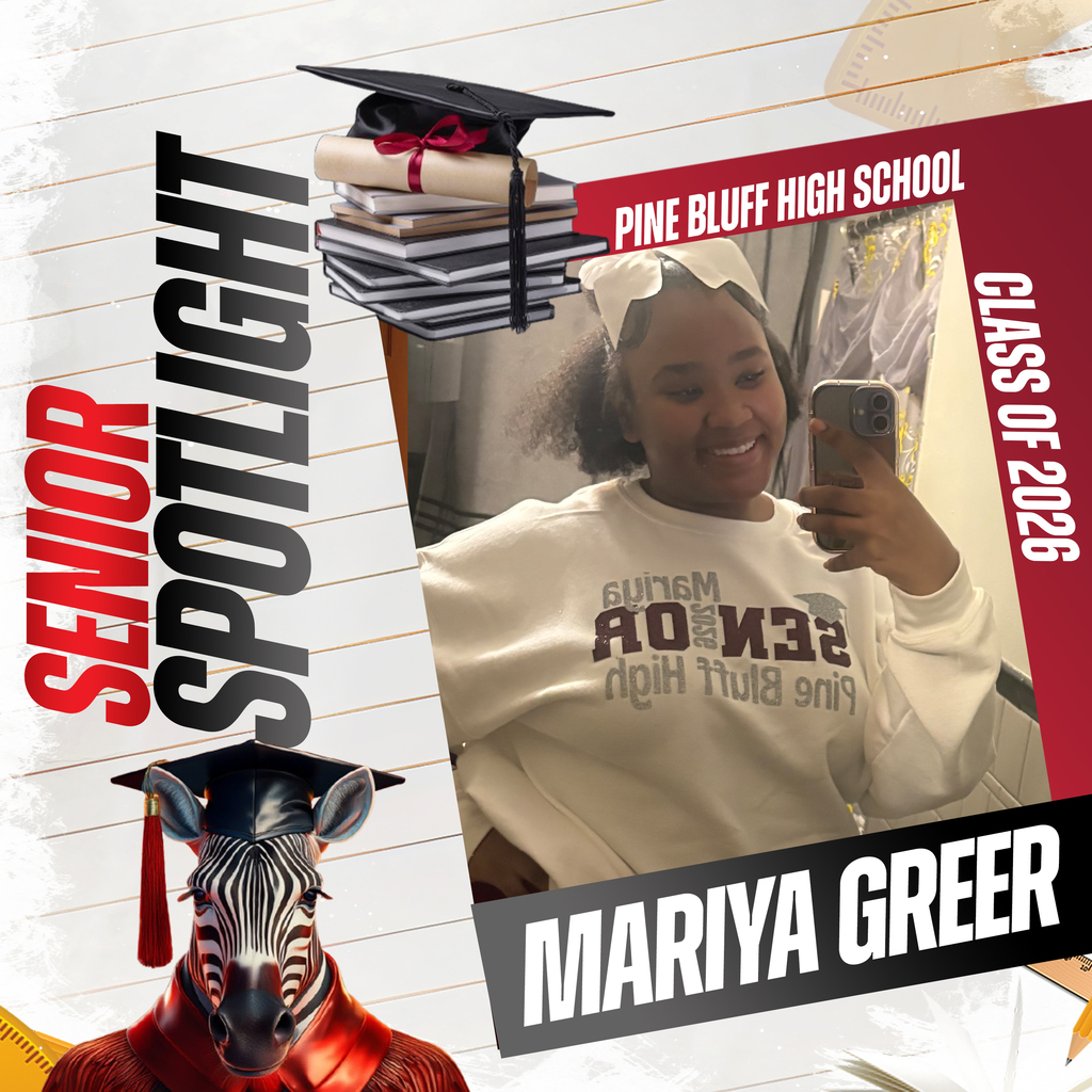 Graphic showing a senior spotlight for Mariya Greer. Photo of her, text "Senior Spotlight", a graduation cap, and "Class of 2020".