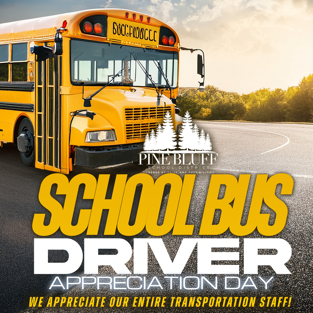 A yellow school bus is driving on a road. The text reads "SCHOOL BUS DRIVER APPRECIATION DAY".