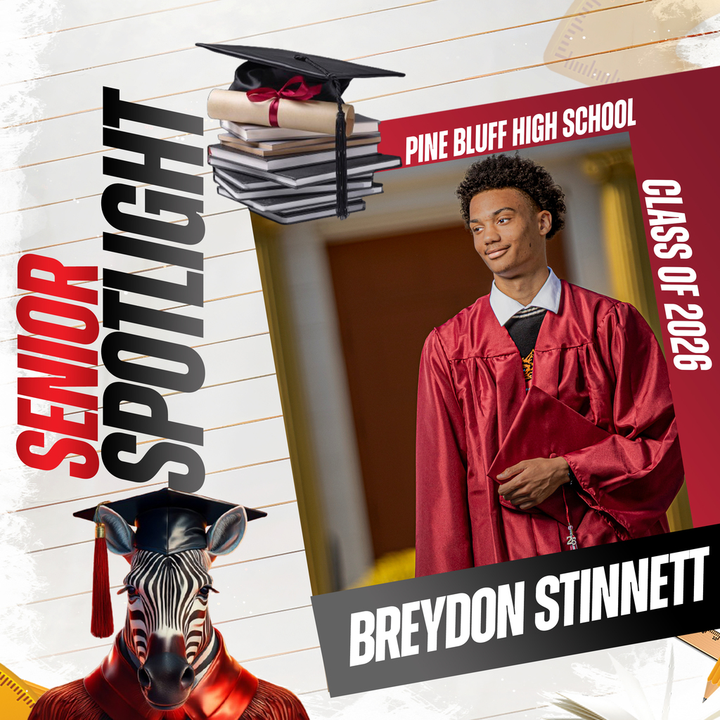 A poster with a graduation theme. A student in a cap and gown is on the right. A zebra wearing a graduation cap is on the left.