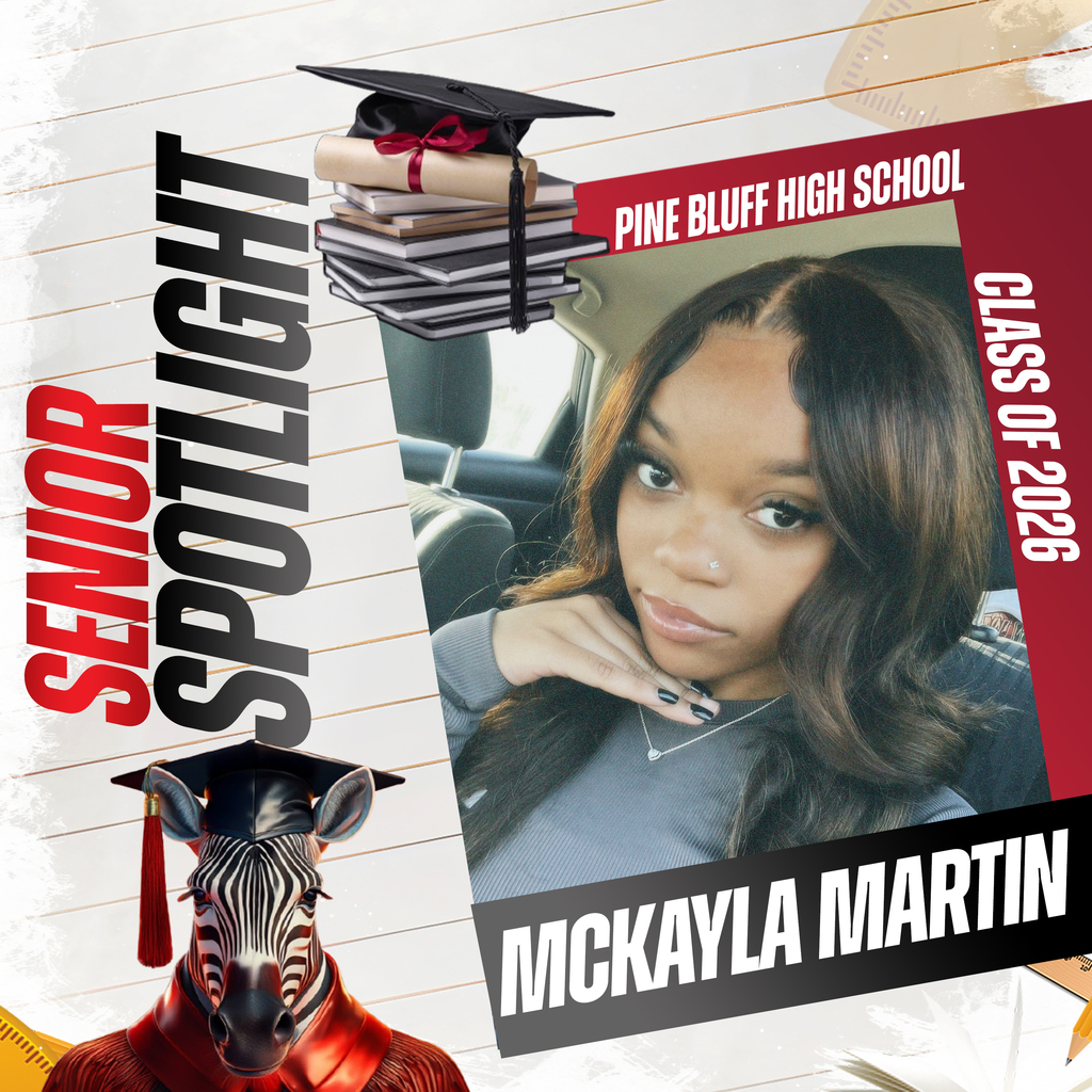 A graduation cap, books, and a zebra in a graduation gown. A student photo is on the right.