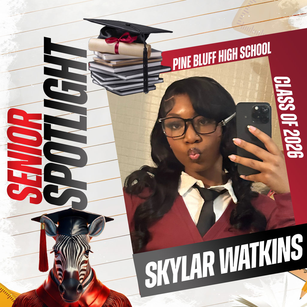 A collage includes a student's photo, name, and graduation year, with school name, a grad cap, books, and a zebra.