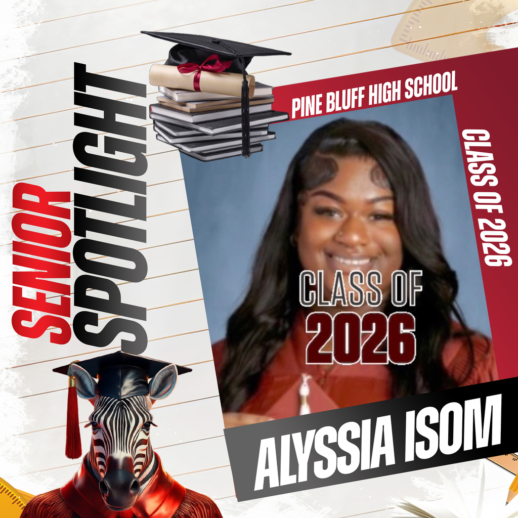A school poster highlights a student with a photo and name. The text reads "SENIOR SPOTLIGHT Class of 2026".