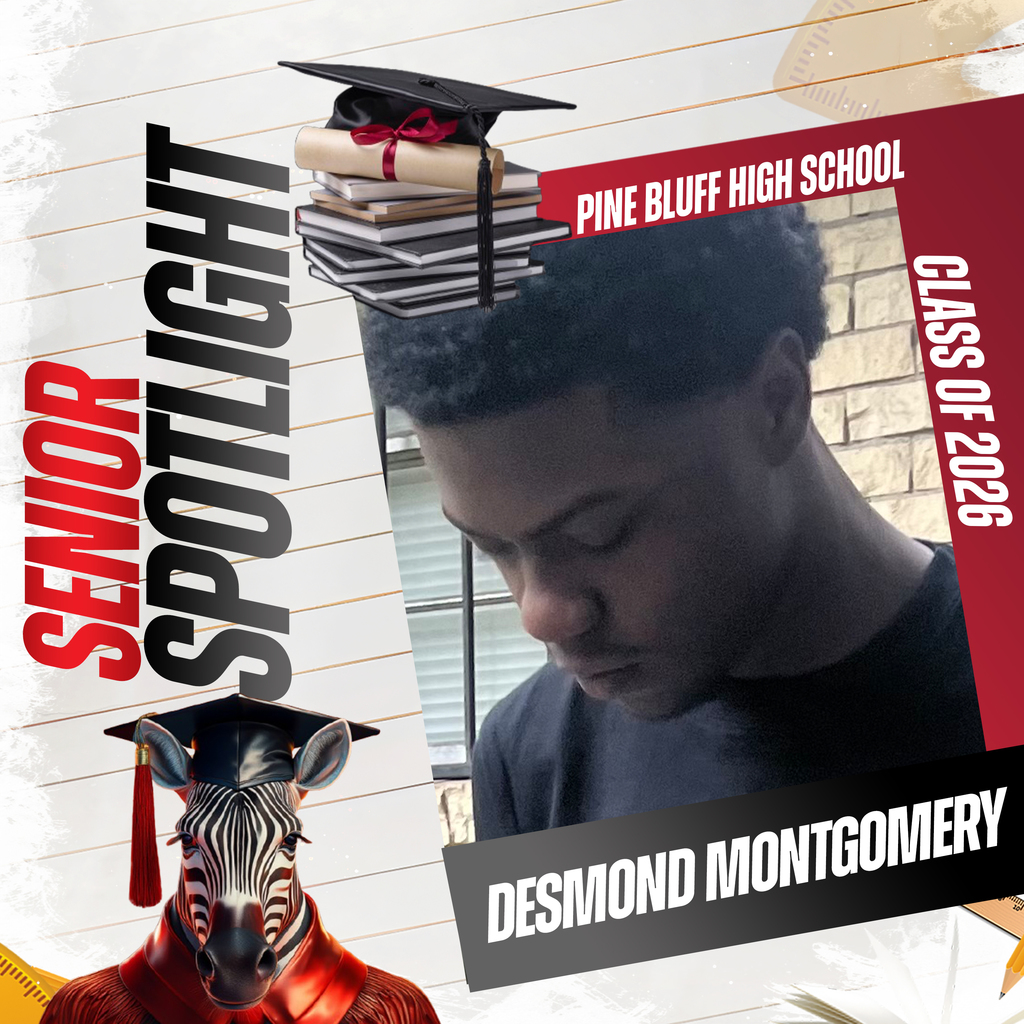A poster with "Senior Spotlight" text features a student in a graduation gown. "Class of 2026" is on the right.