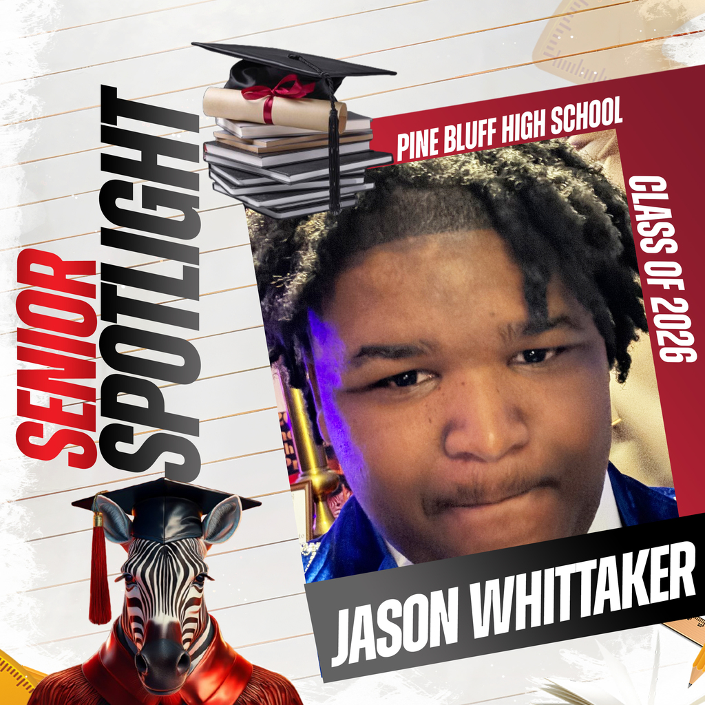 A poster with a graduation cap and books behind it. It reads "Senior Spotlight" and features a photo of a student named Jason Whittaker.