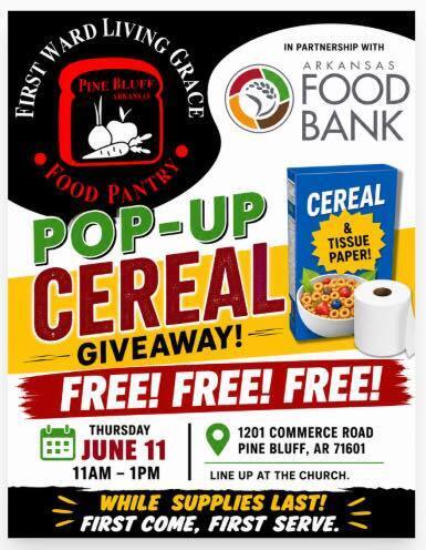 cereal giveaway, June 11th, 11am - 1pm
