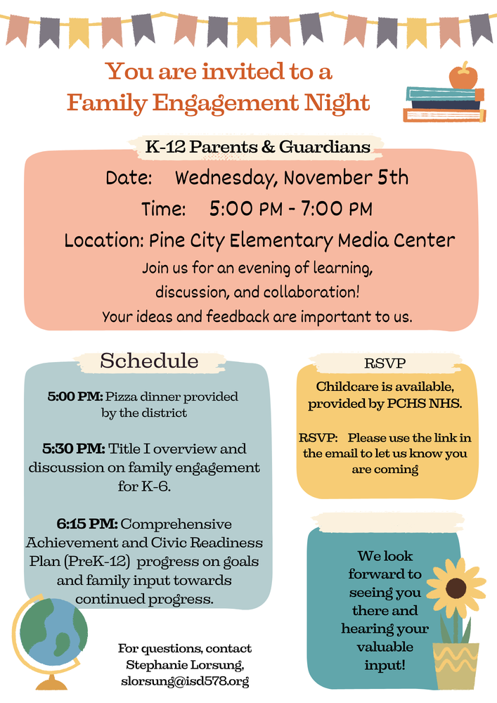 Flyer to promote the November 5th Family Engagement Night