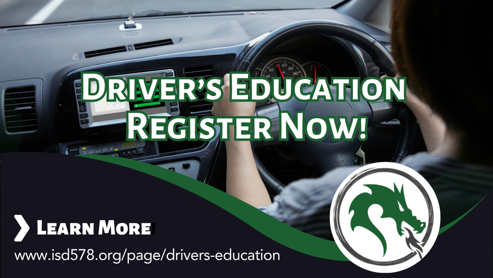 Student driver behind the wheel to promote class