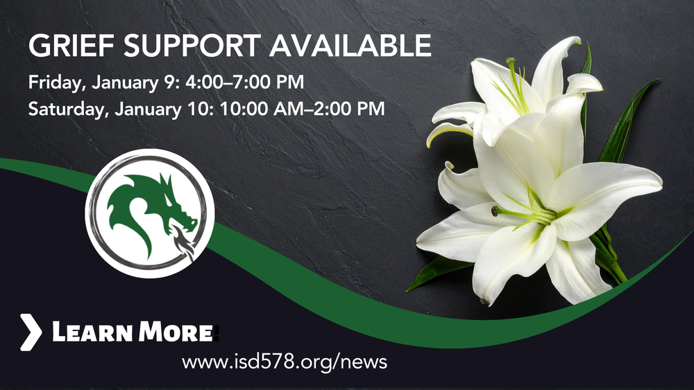 Info graphic for grief support services available