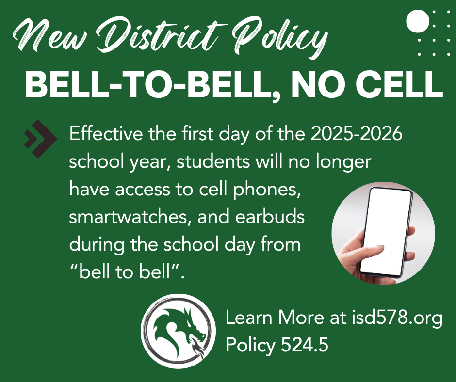 new district policy announcement for no cell phones from bell-to-bell