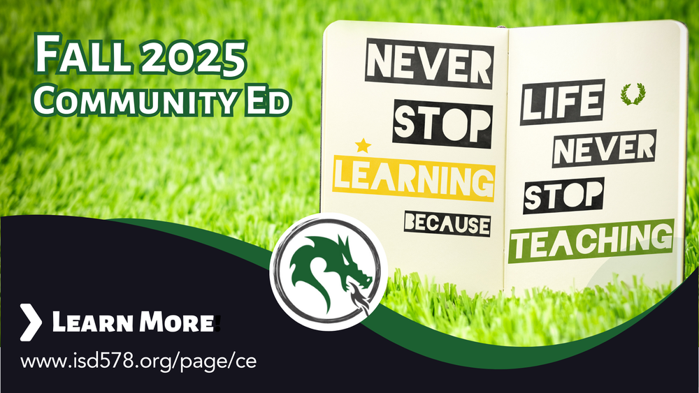 CE promotion graphic with a quote "Never stop learning because life never stops teaching"
