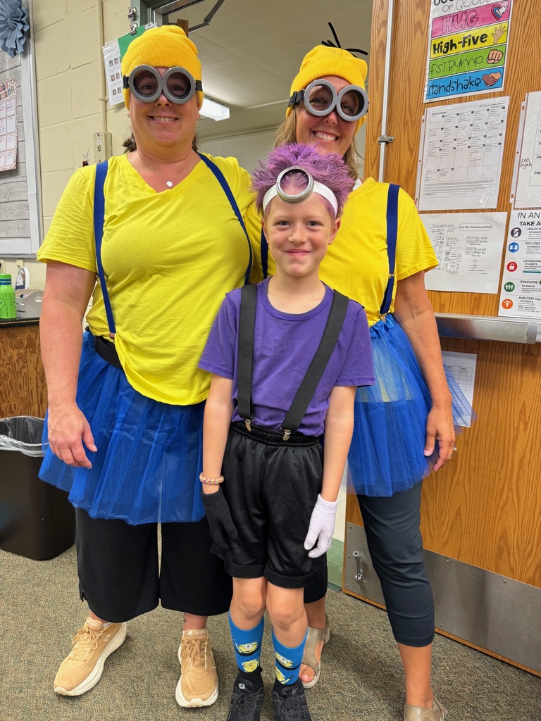 Staff and students getting in the spirit for Minion Day for Homecoming 2025