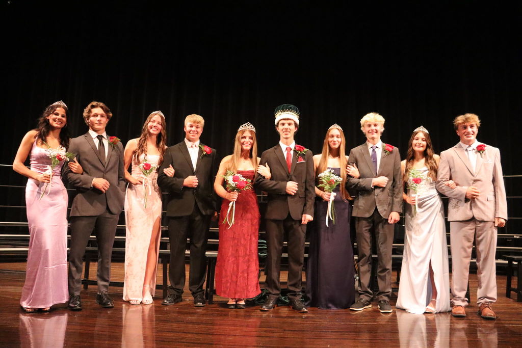 Senior Homecoming Court at PCHS 2025 with King Brady & Queen Brooke