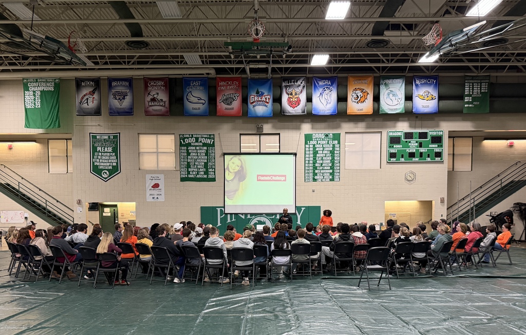 Pine City High School 9th graders gather in the gymnasium for Rachel's Challenge 2025