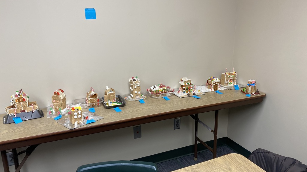 Gingerbread houses made by the Asid and MLL students at PCHS