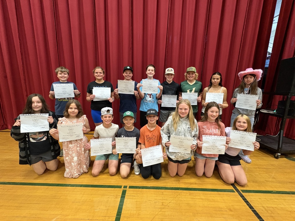16 Pine City 6th Graders were awarded the President's Award for Educational Achievement in May 2026