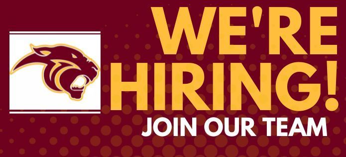 We're hiring text with panther logo