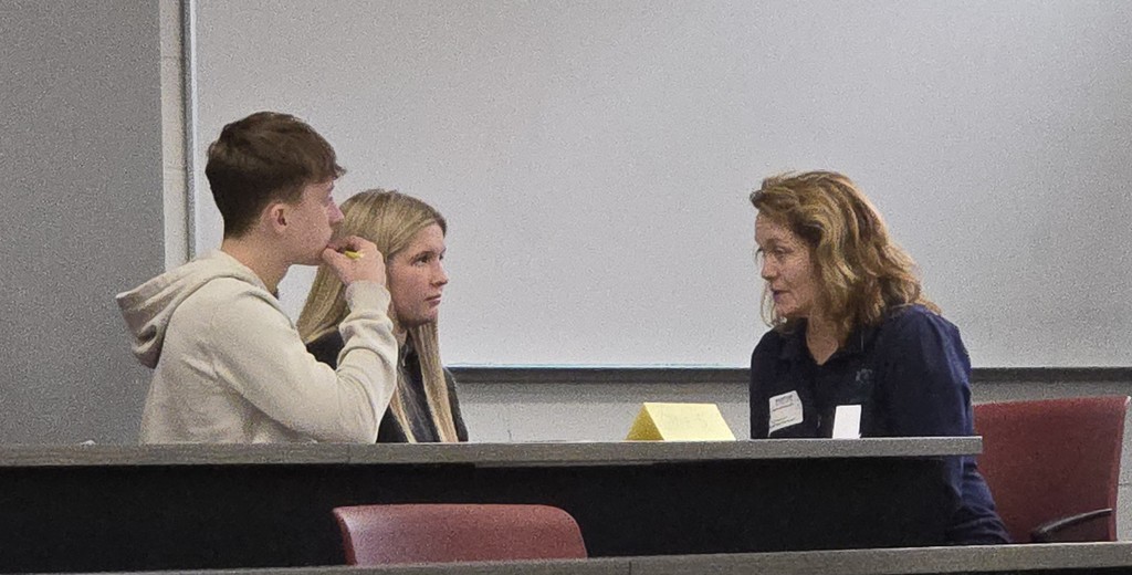 Students with business community