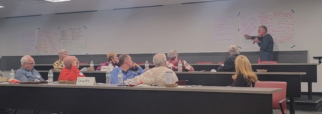 group of people talking