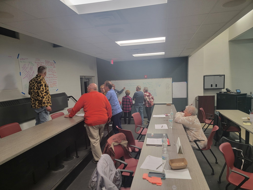 group of people talking