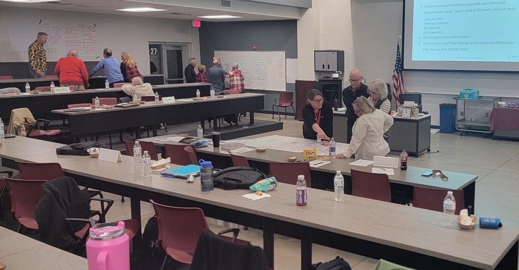 group of people talking