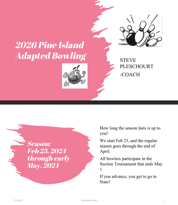 Come join the 2026 Pine Island Adapted Bowling team!