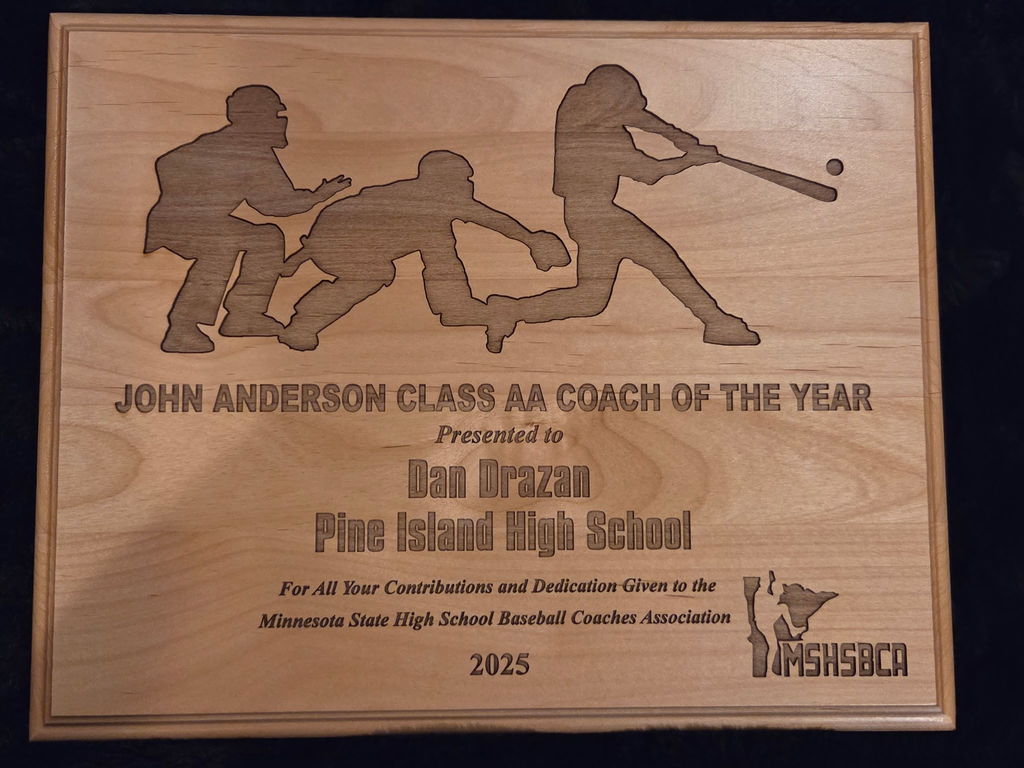 MSHSBCA ceremony honoring the baseball Coach’s for 2025. Congratulations to Pine Island Baseball coach, Dan Drazan! 